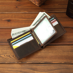 Portafoglio da <span class=keywords><strong>Uomo</strong></span> Corto Bifold <span class=keywords><strong>in</strong></span> Vera <span class=keywords><strong>Pelle</strong></span> Crazy Horse con Blocco RFID Personalizzato all'Ingrosso dal Design Sottile e Minimalista - Product Image 6