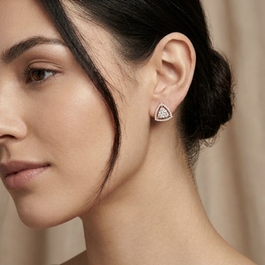 Pendientes de tuerca trillón chapados en oro blanco de 18 quilates con diamantes cultivados en laboratorio, joyería fina, regalo elegante para mujer - Product Image 2