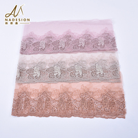 Nouvelle bordure en dentelle de tulle multicolore personnalisée lacets de broderie de haute qualité dentelle de garniture de mariage