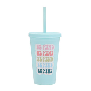 Mô Hình Phim Hoạt Hình 16 Oz Hai Lớp Nhựa Rơm Cốc Kẹo Màu Đơn Giản Mờ Đồ Uống Di Động Và Thực Tế - Product Image 6