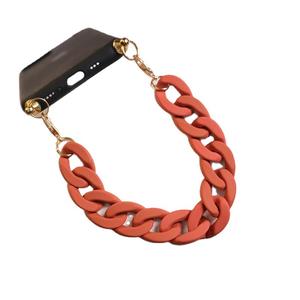 Lanière de chaîne de téléphone à breloque en acrylique coloré d'été pour femmes, sangles de téléphone portable, étui de téléphone, accessoires de bijoux - Product Image 5