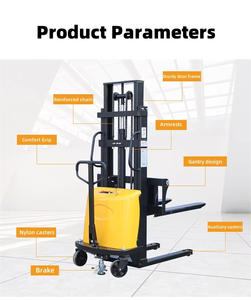 Nuevo apilador de palés de elevación eléctrico portátil de 3T y 3000mm de altura, apilador semieléctrico - Product Image 2
