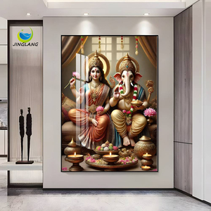 Nhà máy bán buôn Ấn Độ Hindu Nữ Thần chúa hanuman hình ảnh Tôn Giáo HD Áp phích khung pha lê sứ Ấn Độ Hindu thần tường nghệ thuật - Product Image 5