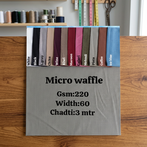 Tela de Micro Waffle Elástica en 4 Direcciones de 220 GSM – Tejido de Poliéster Texturizado de 60 Pulgadas de Ancho para Ropa Deportiva y Prendas de Vestir - Product Image 1