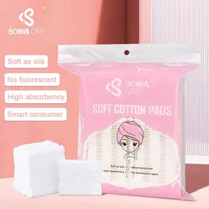 100 Stuks Wegwerp Katoenen Gezichtsmake-Up Remover Pads Cosmetische Vierkante Wattenschijfjes