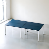 Bureau modulaire 4 personnes 240x120x75cm – Poste de travail informatique, table de bureau, bureau de centre d'appels, poste de travail en îlot