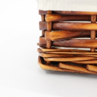 Panier de rangement pour linge de maison en osier personnalisé élégant et boîte de rangement avec doublure en tissu