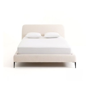 Base de Cama Moderna de Perfil Bajo con Plataforma de Tela Ecológica, Patas Metálicas Delgadas, Lujo en Terciopelo Teddy, con Almacenamiento, Tamaño King - Product Image 2