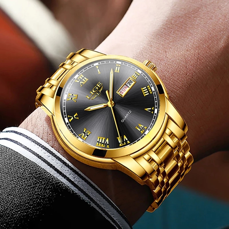 ルイージ LIGE 9846 Luxury Men's Diver Watch - Waterproof Quartz Wristwatch