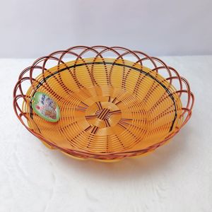 Round Metal Fruit Basket Set Orange Pink Living Room <b>Snack</b> Storage Food Container KTV <b>Bar</b> Dessert Plate 30 Series - Product Image 3