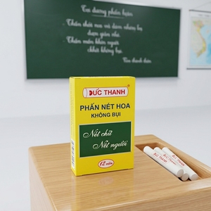 Craie blanche non toxique Duc Thanh, 12 pièces/boîte, sans poussière, carbonate de calcium, effaçable facilement, mains propres, offre d'exportation B2B mondiale - Product Image 1