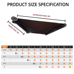Toldo Retráctil Motorizado <span class=keywords><strong>para</strong></span> Patio, con Marco <span class=keywords><strong>de</strong></span> Aluminio y <span class=keywords><strong>Brazos</strong></span> Plegables, <span class=keywords><strong>para</strong></span> <span class=keywords><strong>Terraza</strong></span> y Jardín - Product Image 3