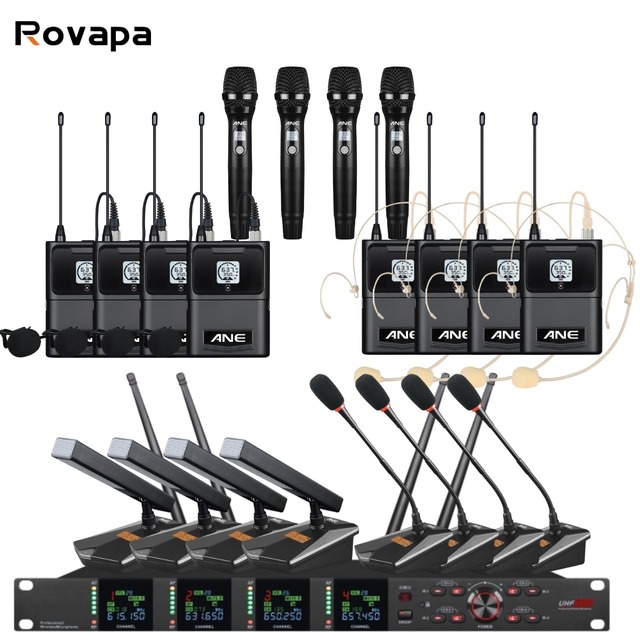 Lavalier Headset Wireless Mic System Hands Free for Teaching Training Live Performance Interview Video Recording Stage Show