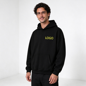 เสื้อฮู้ดดี้ผ้าเฟรนช์เทอร์รี่แบบเรียบ ผลิตตามสั่ง ยูนิเซ็กส์ น้ำหนัก 380, 400, 450, 500 กรัมต่อตารางเมตร ผ้าฝ้าย 100% ทรงโอเวอร์ไซส์ หนัก 14 ออนซ์ สำหรับผู้ชาย - Product Image 2