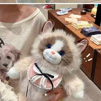 Sac à dos en peluche chat de simulation original avec rembourrage en coton PP, hauteur 50 cm, unisexe, fabriqué en Chine, cadeau d'anniversaire