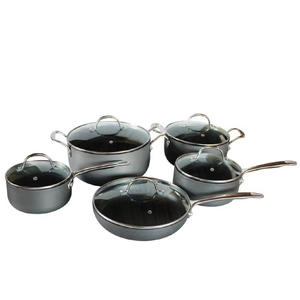 Juego de ollas con mango de acero inoxidable Juego de utensilios de cocina Juegos de utensilios de cocina antiadherentes Cocina gris oscuro Ecológico - Product Image 1