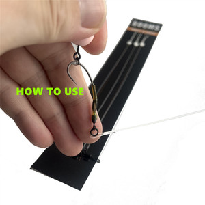 Filo da pesca per carpe con terminale fuso per accessori da rig, boom fuso 100% fluorocarbon con amo e girella Ronnie e anello. - Product Image 4