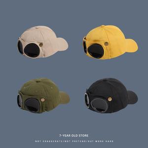 Gorra de piloto con gafas de sol, gorra de béisbol de algodón transpirable, protección solar para adultos, primavera y verano - Product Image 2