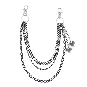 โซ่คาดเอวโลหะสองชั้น จี้รูปหัวใจ โลหะผสมสังกะสี เครื่องประดับแฟชั่นฮิปฮอป สวมใส่ได้ทุกวัน - Product Image 5