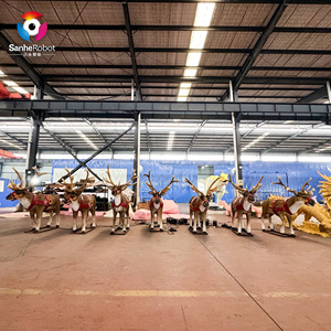 Modelos Animatrónicos de <span class=keywords><strong>Animales</strong></span> Navideños de Tamaño Real, Estatuas Decorativas de Ciervos/Renos de Resina y Fibra de Vidrio para la Venta - Product Image 6