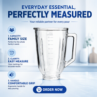 Pot de mixeur professionnel en verre sodocalcique épaissi 1415g, pièces de rechange compatibles Sanyo, Vaso Repuesto 1.5L, prix promotionnel
