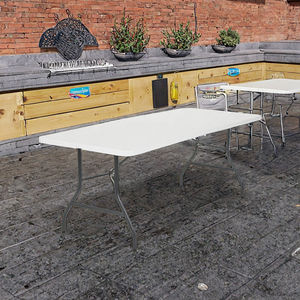 Wholesale Portable Outdoor <strong>Folding</strong> Table Foldable Restaurant Table 4/6/8foot White Plastic Tables and <strong>Chair</strong> Set for Events Party - Product Image 4