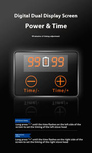 Double Timing Kupfer Edelstahl Gasherd Wind dichter Kondensator 2-Brenner 5,2 kW gehärtetes Glas Kochfeld Außen batterie betrieben - Product Image 5