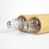 Flacons à bille en verre Lanjing 5ml 10ml avec coque en bambou et impression sérigraphique pour huiles essentielles