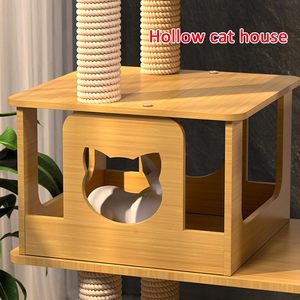 Manufacturer Direct Premium Wooden Cat Climbing Tree with Modern Style Natural Sisal Scratching <b>Posts</b>-Wholesale Pet Products - Product Image 3