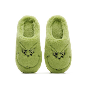 Nouvelle Arrivée Chaussons Familiaux Style <span class=keywords><strong>Grinch</strong></span> Dessin Animé Doux et Confortables en Peluche Longue pour Intérieur et Extérieur, Idéaux pour Fêtes - Product Image 1