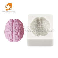 Moule en silicone AK Halloween Cerveau pour fondant, pâte à modeler, décoration de gâteaux, chocolat, cupcakes, outils de décoration, moules à bougies