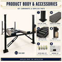 Pont élévateur hydraulique à quatre poteaux pour alignement de voitures, capacité 4000 kg, hauteur de levage 1750 mm, élévateur de stationnement peu encombrant pour garage à deux niveaux