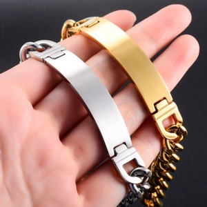 Pulsera de Acero Inoxidable de 12 mm y 22 cm con Hebilla en Blanco para Hombre y Mujer, Brazalete Curvo, Cadena Cubana, Joyería Metálica - Product Image 5