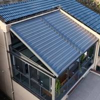 Auvent de jardin extérieur de luxe avec toit rétractable isolant, toit pliant en aluminium avec télécommande