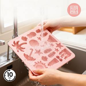 Beach Theme Pattern Nonstick Silicone Cake Molds Food-Grade Reusable Cute Silicone Magnetic <b>Chocolate</b>, Candy & Ice DIY Mold - Product Image 3