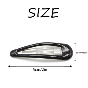 Lirong Epoxy Snap Haars pangen Recycelte Metall griffe 5cm <span class=keywords><strong>Tortie</strong></span> Zubehör für Mädchen (Epoxy Black) - Product Image 5