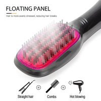 Mini peigne lissant, respectueux des cheveux, pour le lissage et la bouclure. Compatible avec les prises EU/US/UK