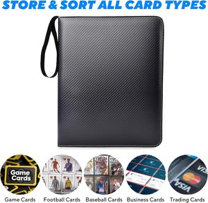 Carpeta de 9 bolsillos de cuero PU para cartas de juego, álbum de cartas, carpeta para tarjetas de béisbol, soporte para tarjetas coleccionables TCG y tarjetas deportivas - Product Image 3
