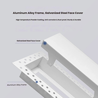 Diffuseur d'air linéaire encastré invisible, sans cadre, en aluminium, réglable, pour plafond, sans joint, antirouille, pour salle de bain