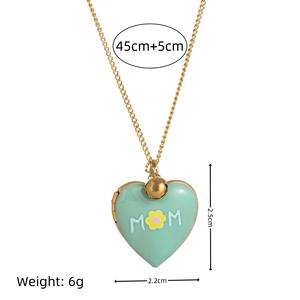 <span class=keywords><strong>Collana</strong></span> Manna in Acciaio Inossidabile Placcato Oro 18K Anti-ossidazione con Smalto Stampato 'Amore di <span class=keywords><strong>Mamma</strong></span>' e Album Fotografico Apribile, Ideale come Regalo - Product Image 5