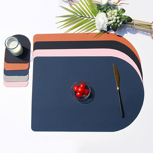 Wholesale Waterproof Stain Resistant Table Mats Heat PU Leather <b>Placemats</b> <b>Set</b> of 2 for Dining Decor - Product Image 3