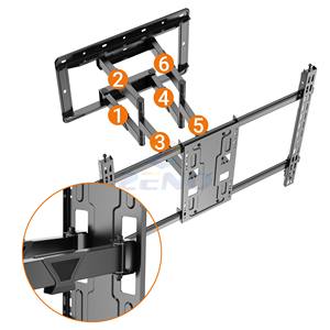 Soporte de pared para TV Zeno H10, brazo articulado de movimiento completo para pantallas de 75 a 120 pulgadas, soporte flotante para TV montado en la pared - Product Image 4