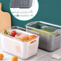 Friteuse cuisine fraîche multifonction en plastique, boîte de rangement des aliments, fruits et légumes, pot conteneur,
