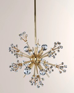 Araña de cristal dorado Starburst, iluminación moderna de lujo para comedores - Product Image 1