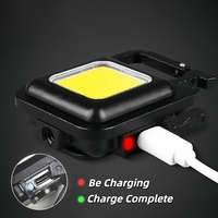 Gantungan Kunci Mini USB-C kuat dapat diisi ulang lampu kerja LED COB senter Logo kustom jarak jauh dengan magnet untuk darurat