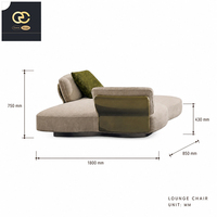 Ensemble de canapés de salon de luxe italien au design géométrique de haute qualité pour villa, mobilier de jardin avec revêtement en tissu