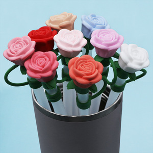 Food Grade Material <b>Silicone</b> Reusable Straw Toppers for Tumblers Wholesale - Product Image 2