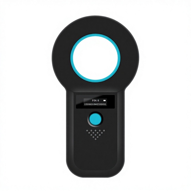 Pet Chip Scanner Animal Scanner for Cats & Dogs with Implantable Chip & Identification Card Reading 125/134.2kHz Black/White