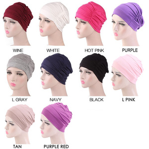Gorro de satén moderno y a la moda para mujer, gorro para dormir, gorro para <span class=keywords><strong>quimioterapia</strong></span>, gorro base con diseño musulmán, gorro de <span class=keywords><strong>verano</strong></span> - Product Image 2