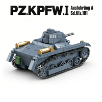 Modèle de blocs de construction en plastique ABS Panzer I Ausf.A allemand de la Seconde Guerre mondiale, véhicule militaire, jouet d'assemblage créatif pour adolescents et adultes